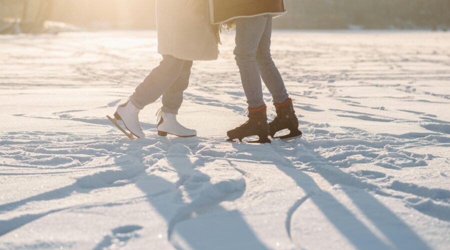 Amsterdam escorts enjoying winter city iceskating